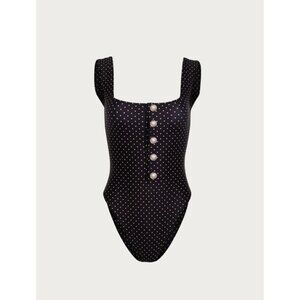 SAME Los Angeles One Piece Swimsuit Womens Size Medium Black Polka dot  Grace